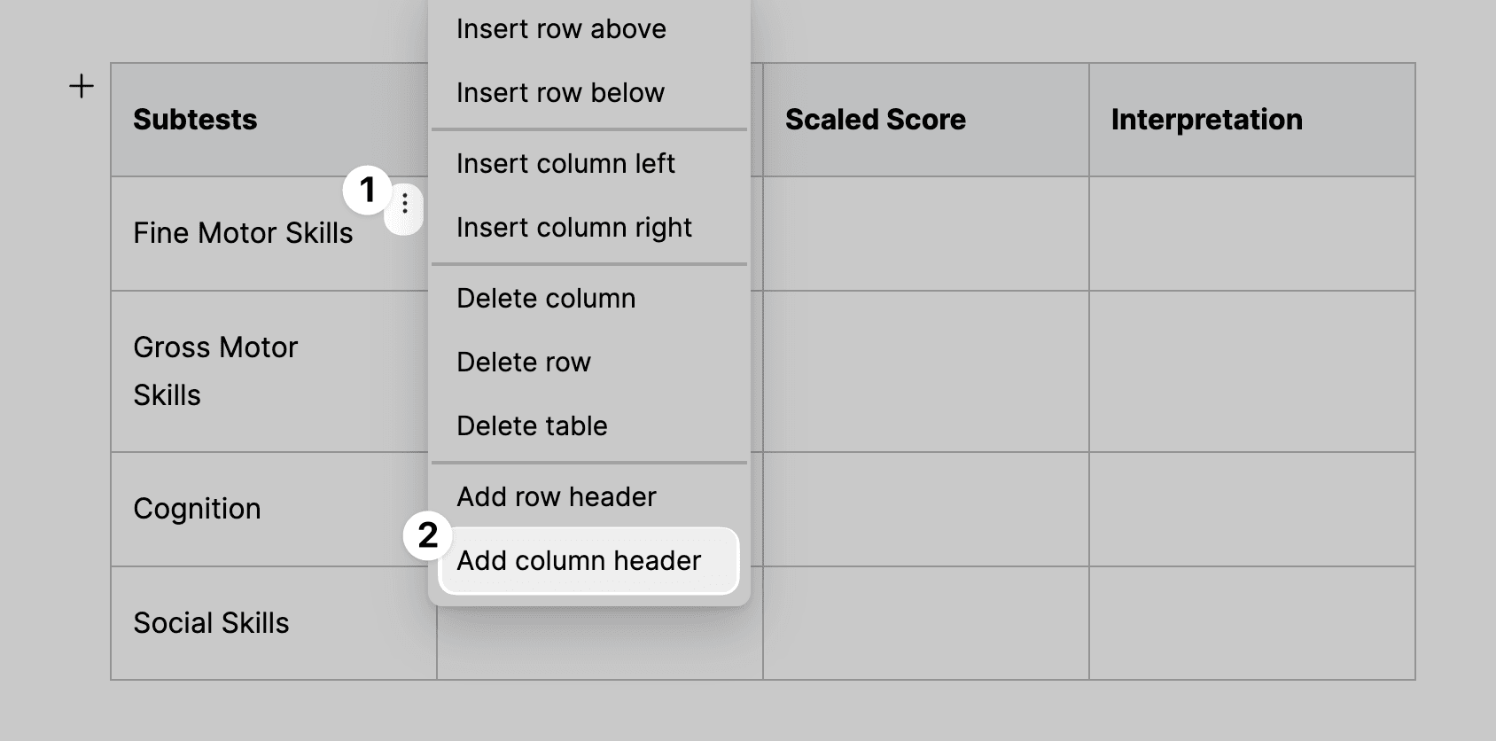 add column header