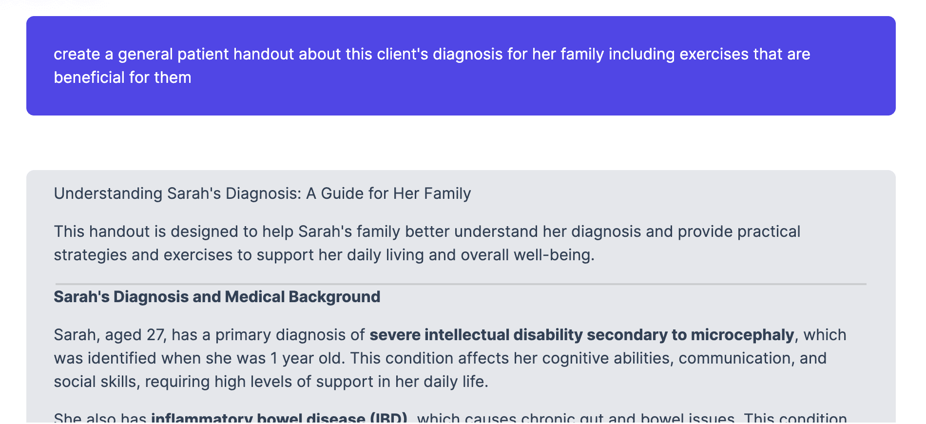 assistant example three - patient handout