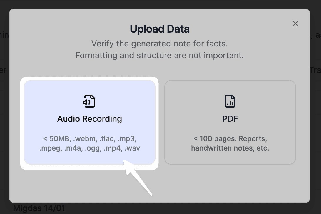 audio recording button