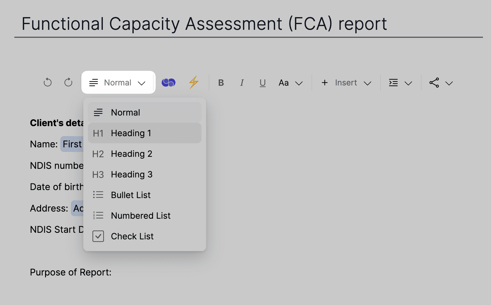 customise font size