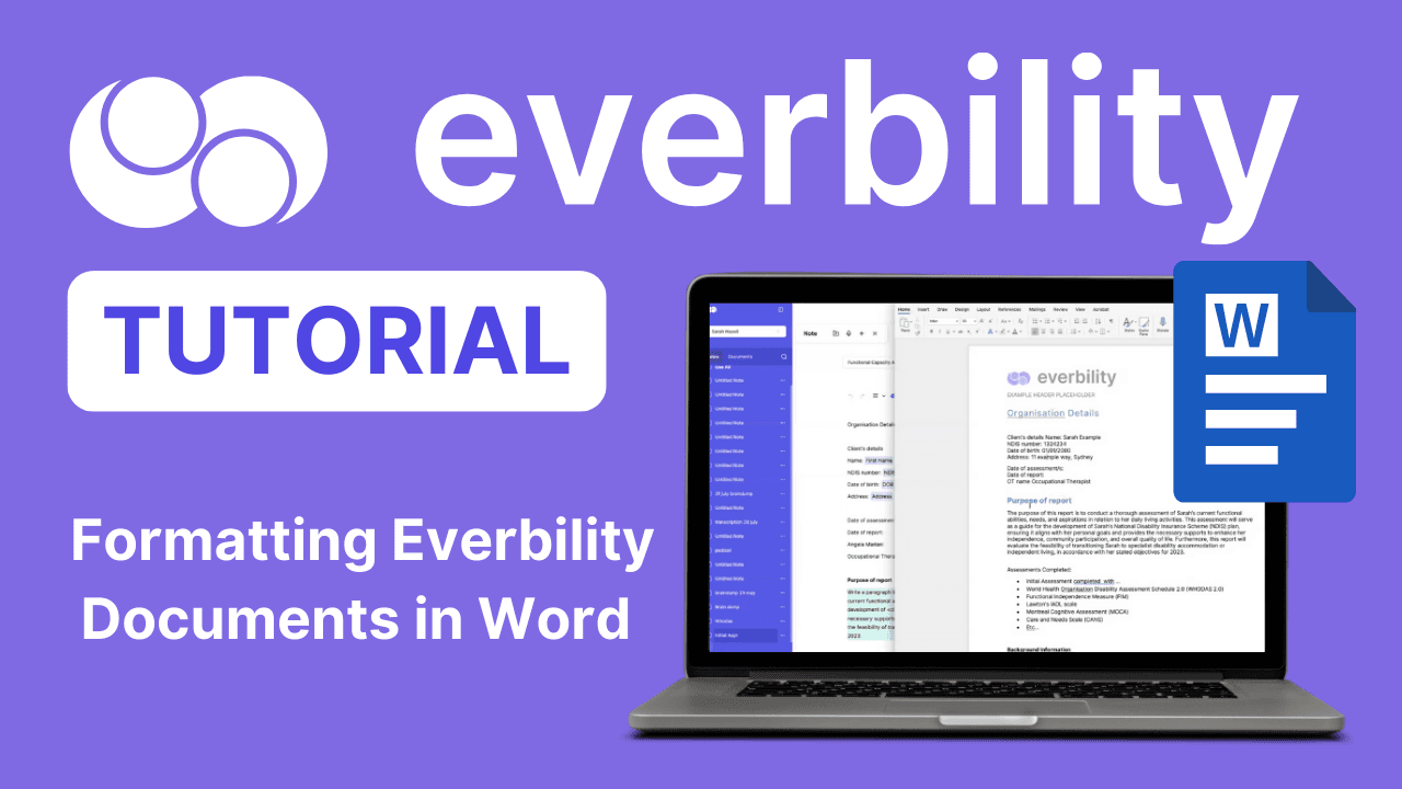 formatting document outside of everbility