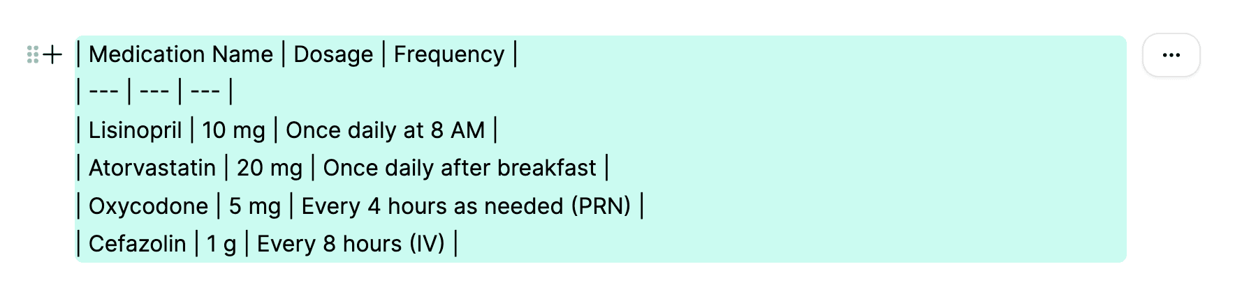 generated table two