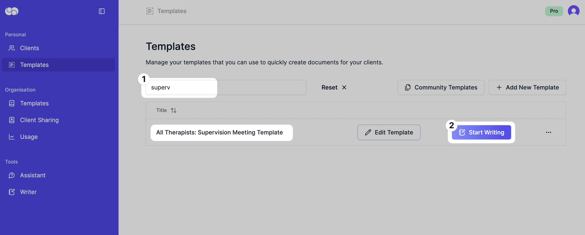 my templates supervision meeting template