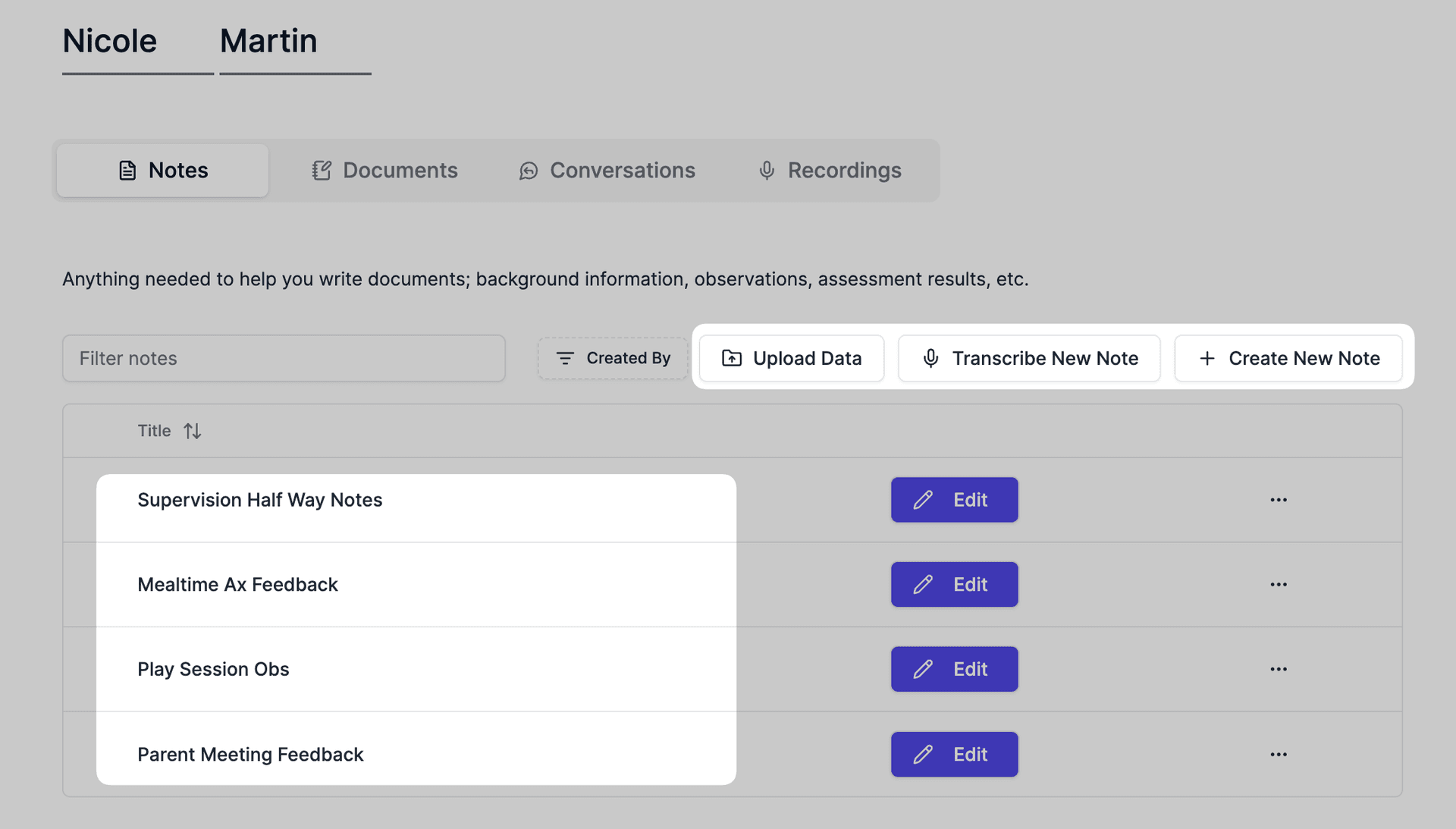 supervision documents